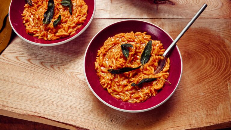 Butternut Squash Orzo With Fried Sage Recipe