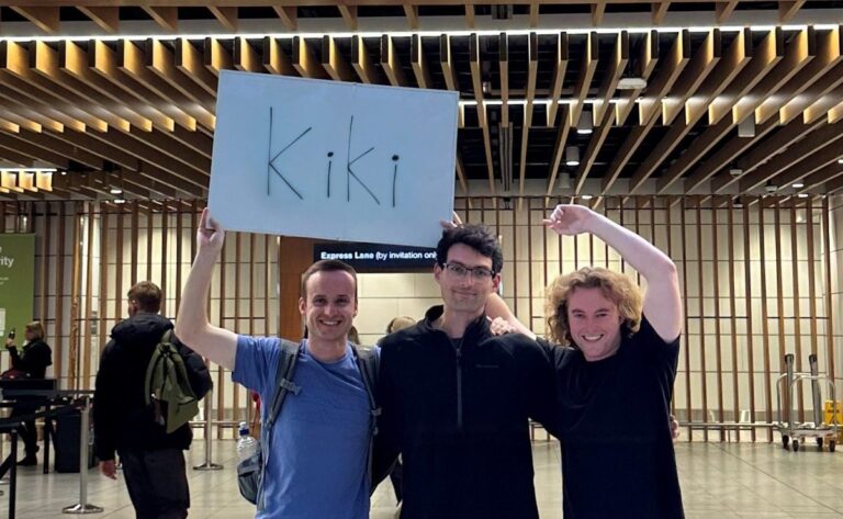 Kiki co-founder Jack Montgomerie (left), software engineer Alexander Nicholson, and co-founder Toby Thomas-Smith (right).