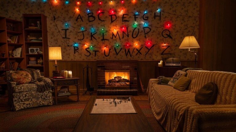 fireplace in Will Byers house in Stranger Things