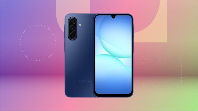 Samsung Galaxy A17 in blue