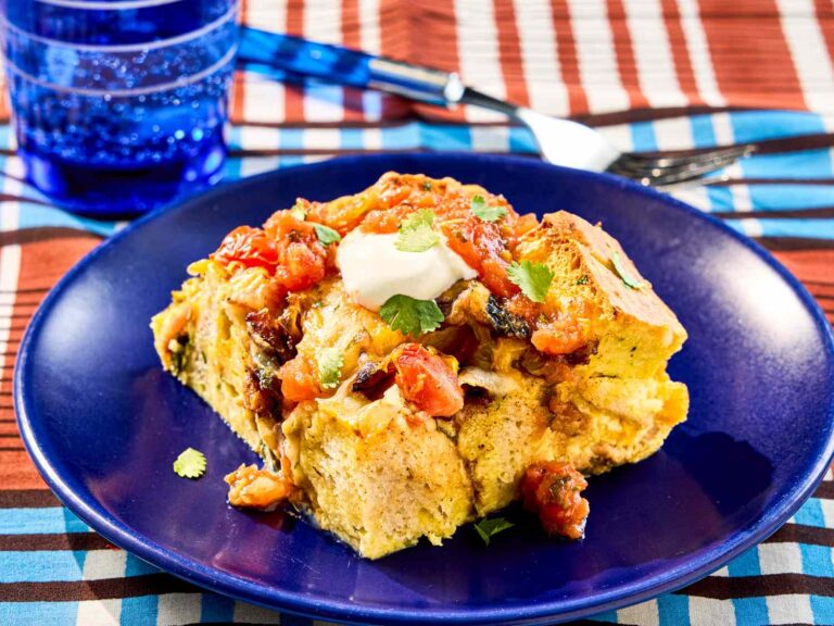 Southwest-Style Cheesy Breakfast Strata Southwest-Style Cheesy Breakfast Strata