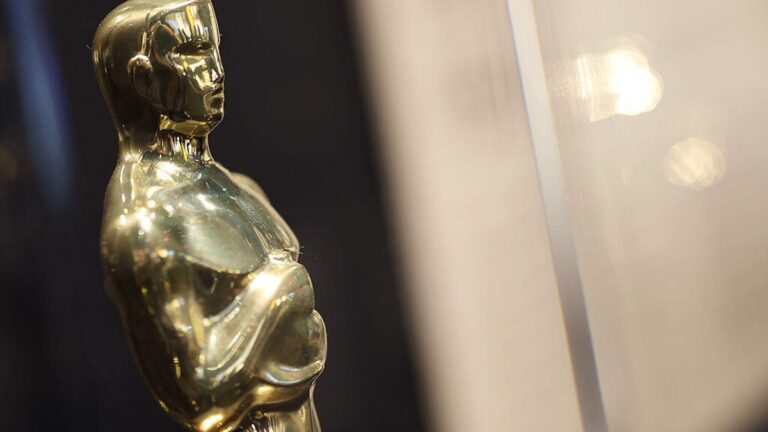 close-up of oscar statue
