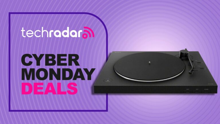 The best Cyber Monday turntable deals, with great disc-spinning options for beginners A Sony turntable on purple background, with TechRadar's 'Cyber Monday deals' badge
