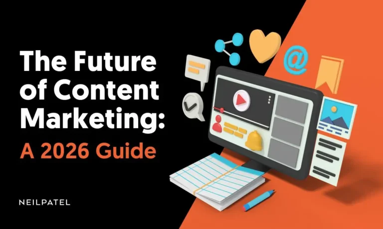 A graphic saying "The Future of Content Marketing."