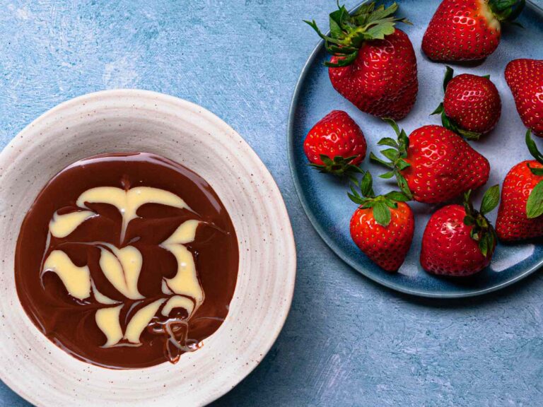 Marbled Ganache for Easy Chocolate-Covered Strawberries