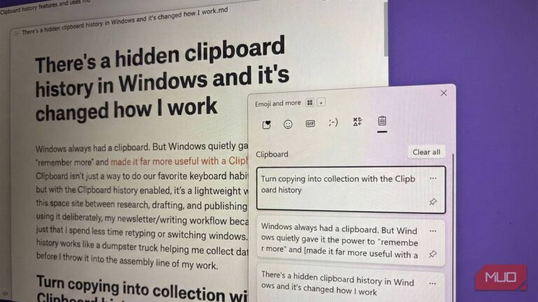There's a hidden clipboard history in Windows and it's changed how I work