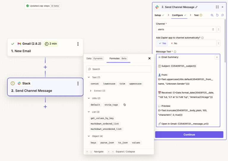 Transform Data in Zap Steps Joe Stych picture